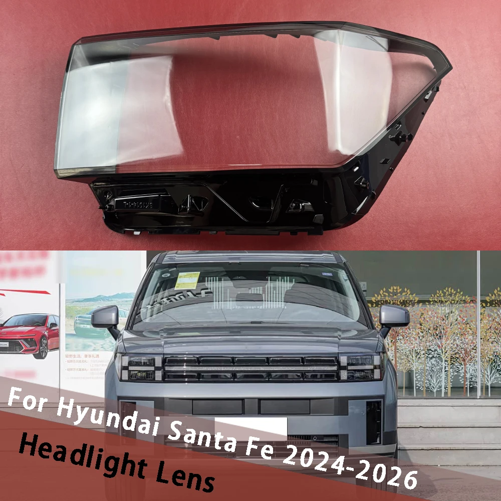 For Hyundai Santa Fe 2024 2025 2026 Front Headlamp Cover Transparent Lampshade Lens Housing Headlight Shell Shade Plexiglass