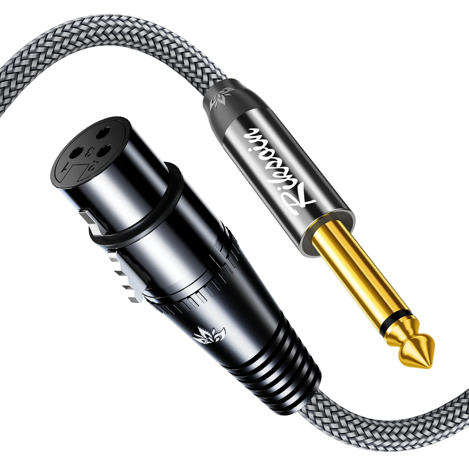Microphone XLR Cable Female to 1/4 Inch (6.35mm) TRS Jack Microphone Cable Lead Balanced Signal Interconnect Cable