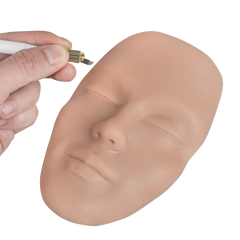 アートメイク用シリコンマイクロブレードマネキンヘッド,顔全体,タトゥー,アートメイク,眉毛,鼻,唇,アイライン