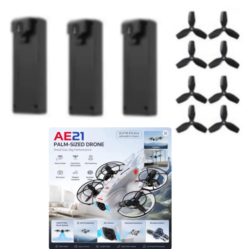 AE21 Screen Drone Battery 3.7V 1200MAH Battery/Propeller For AE21 Drone Battery Blades AE21 Dron Parts Toys AE21 Battery