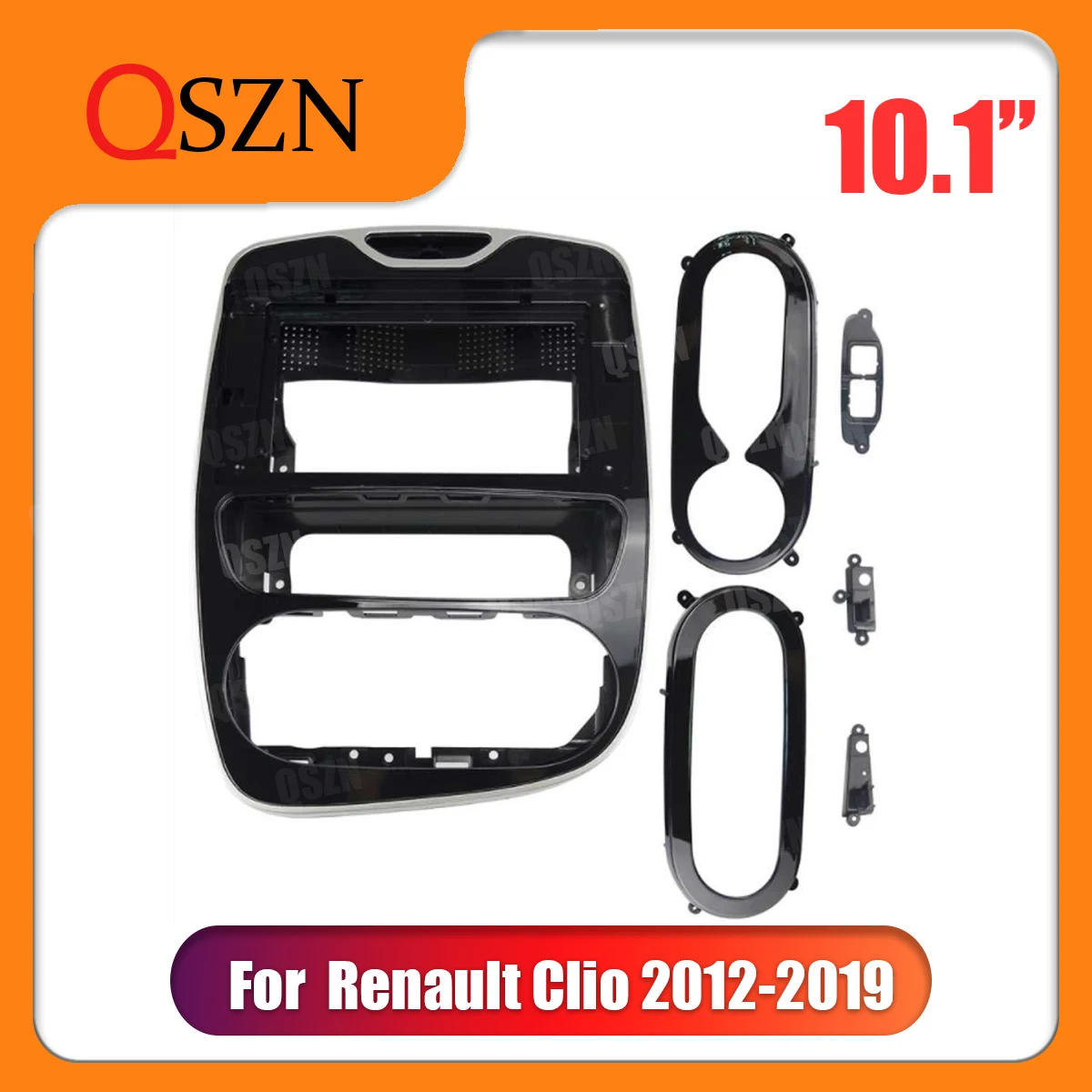 

QSZN 10.1 Inch Car Frame Fascia ForRenault Clio 2012-2019 Bezel Panel Fitting Frame Dashboard Mount Kit 2 Din