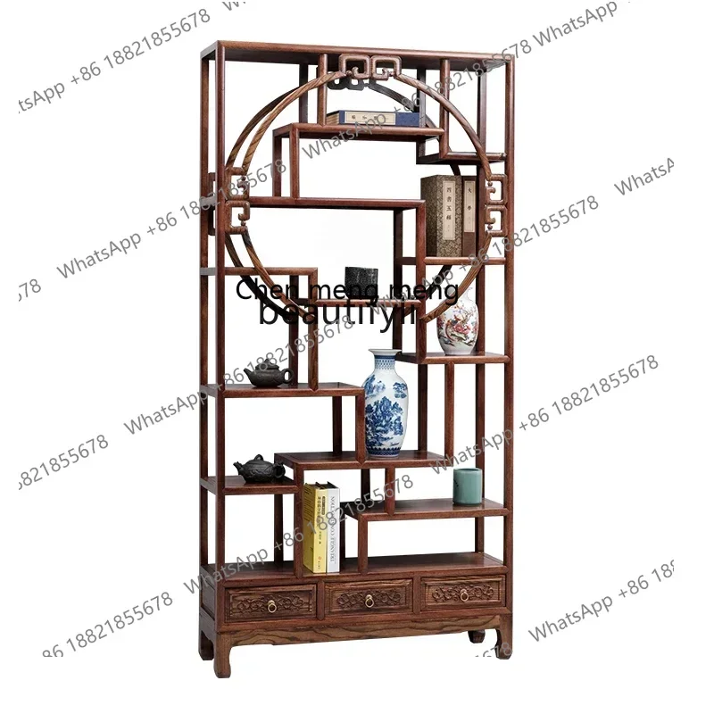 D178   1.2 meters round, Bogu frame solid wood Chinese display, tea leaves, partition antiques, golden pears