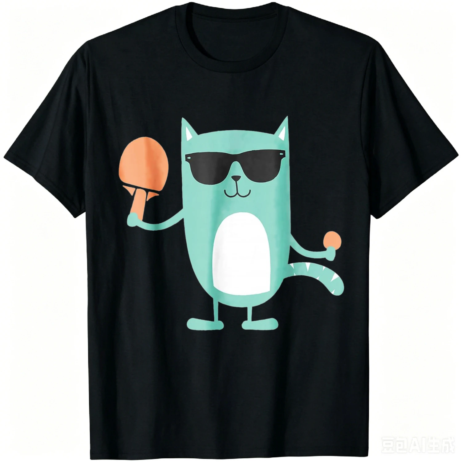Cat Ping Pong Player - Paddle Game Sports Tournament Lover T-Shirt Summer Casual T Shirt Cotton Vintage Clothes Tops Camiseta