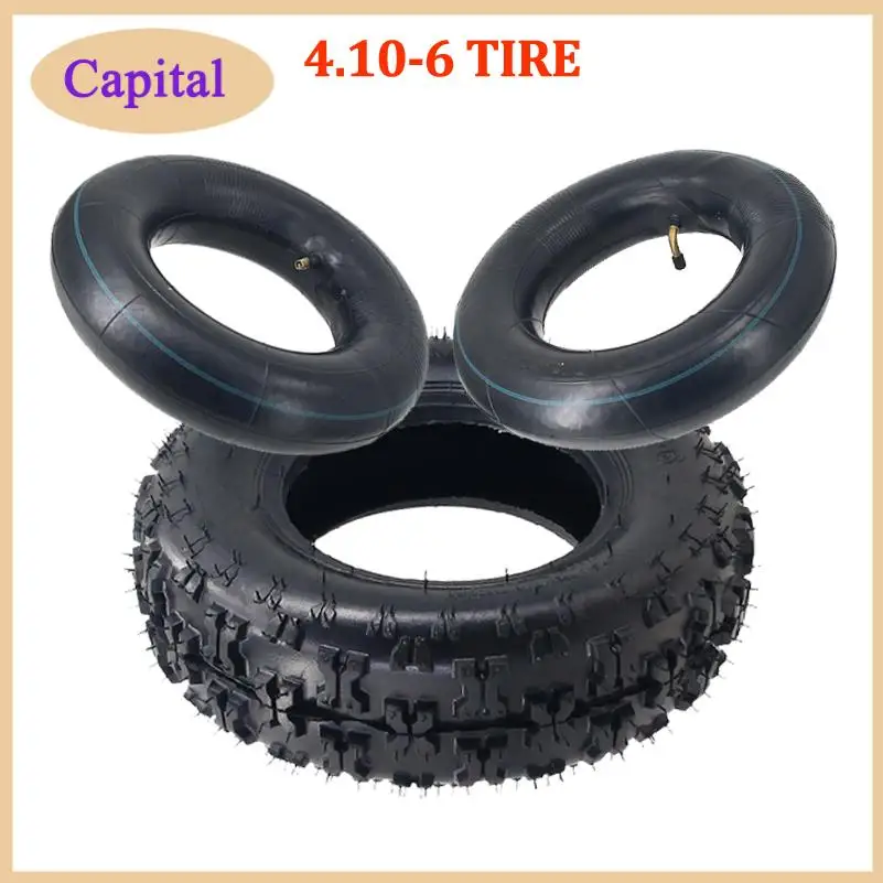 

4.10-6 Pneumatic Outer Tyre 4.10/3.50-6 inner Tube for 49cc Mini Quad Dirt Bike Scooter ATV Buggy 4 Inch Tyre