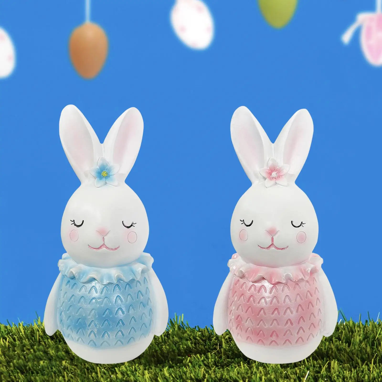 

Desktop Resin Rabbit Statue Mini Bunny Figurine Art Craft Ornament for Easter Animal Decoration Home Interior Room Accessories
