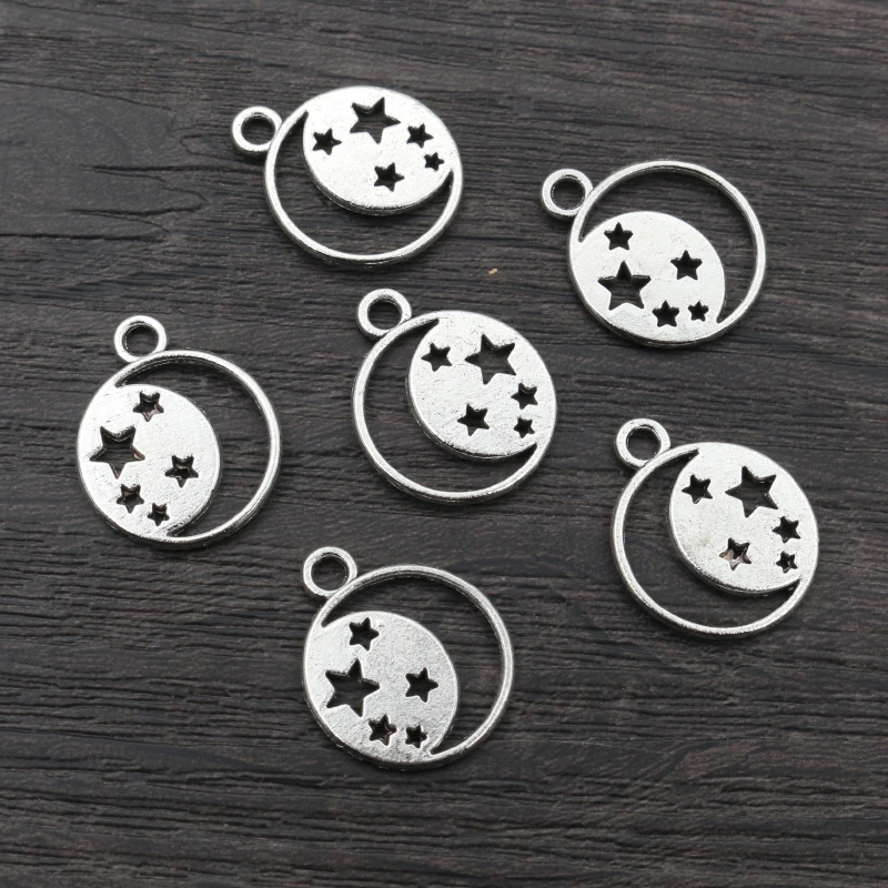 Nowa moda wielu-style antyczny posrebrzane księżyc charms stopu metalu wisiorek DIY tworzenia biżuterii znalezienie akcesoria — zdjęcie 4