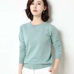 Women Sweaters 2026 O-neck Long Sleeve Autumn Winter Pullovers Fashion Korean Sweaters Bottoming Shirts Slim Knitwear Jumpers