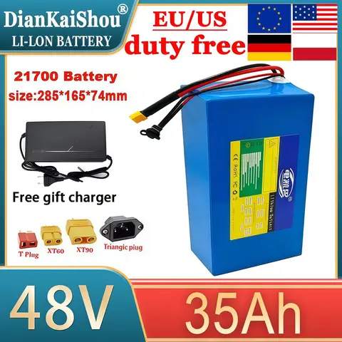 48V 35Ah 13S7P 21700 lithium battery  built-in 40A BMS 2000W high-power apply to Electric  tricycle, bicycle+charger duty-free