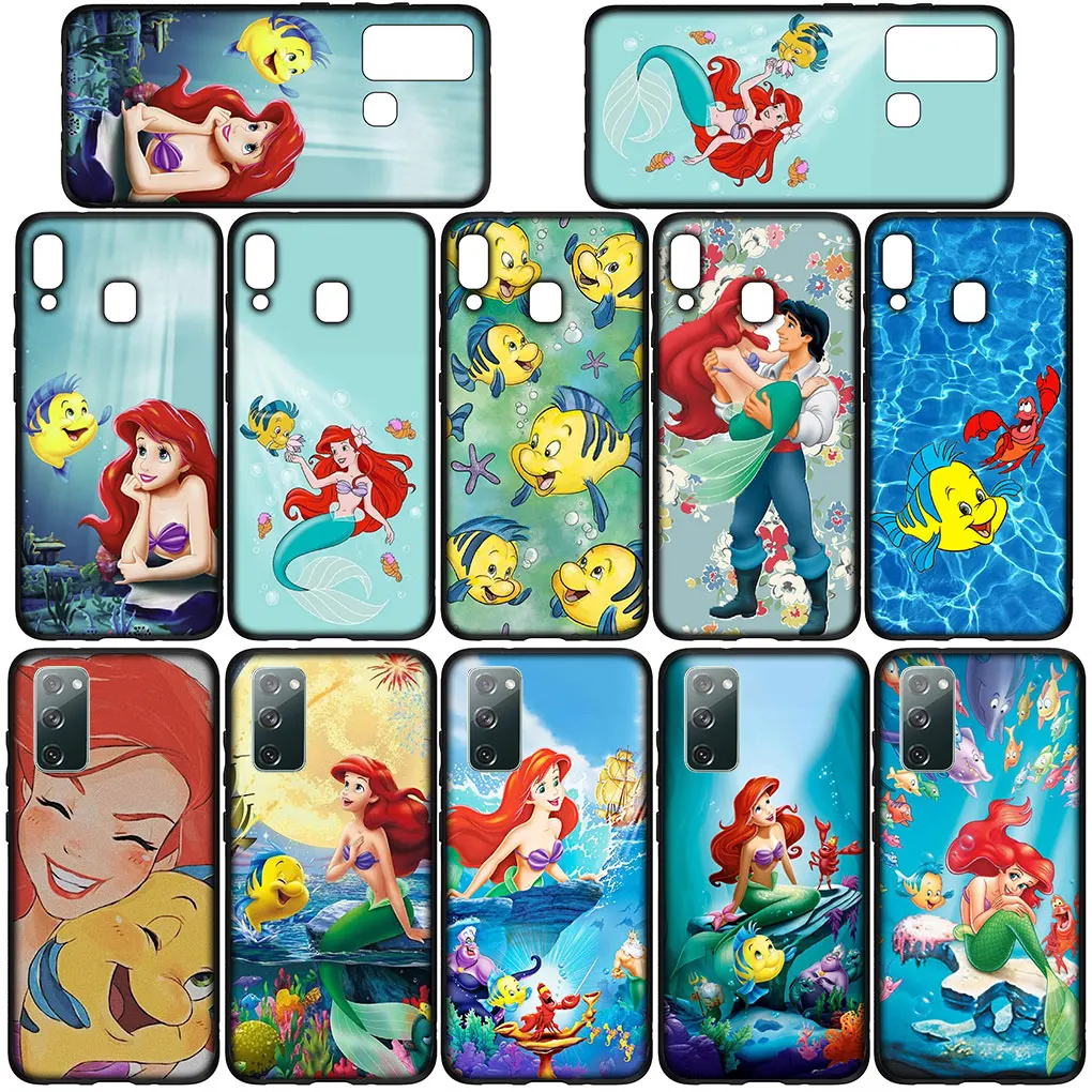 Ariel The Little Mermaid Soft Cover for Samsung Galaxy S23 S22 S21 S20 Fe Ultra S8 Plus A21S A71 A12 A13 Phone Case