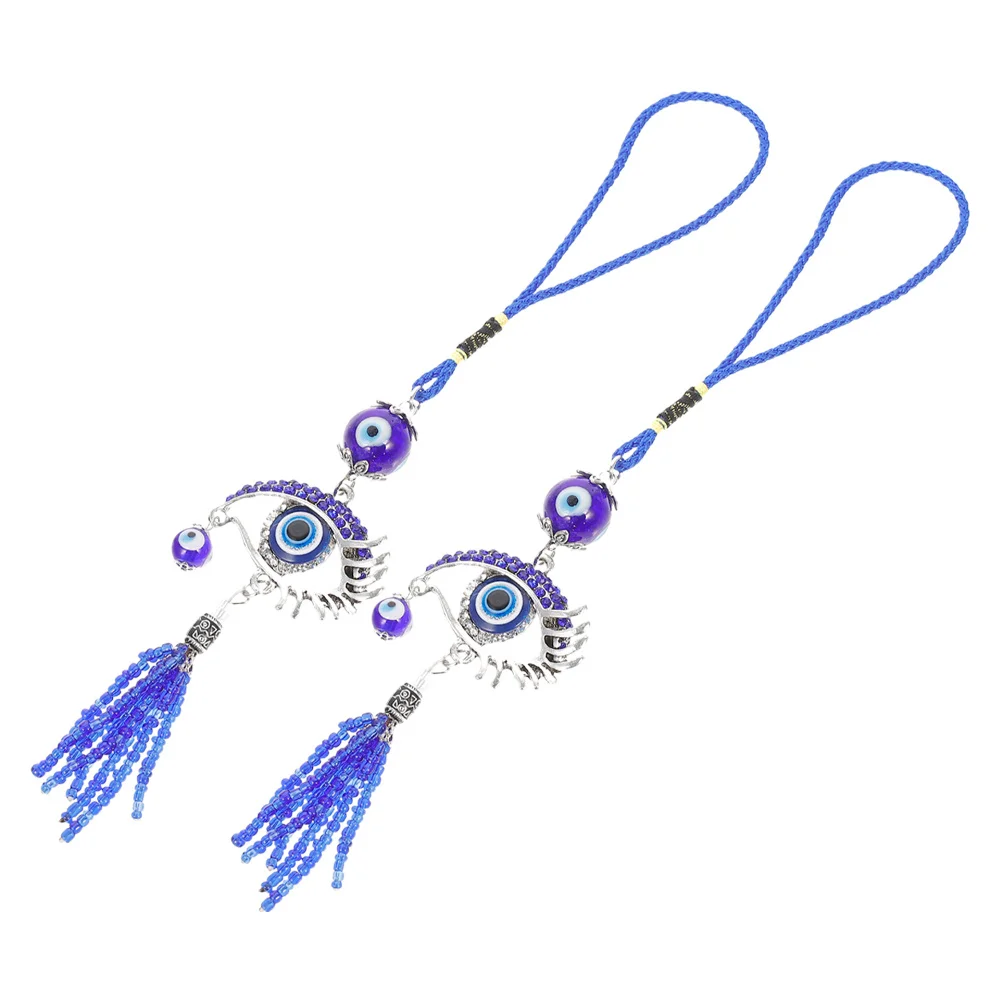 

2Pcs Turkey Blue Eye Pendant Evil Eye Hanging Ornament for Car Accessories Home Decor Backpack Charms Car Hanging Ornament