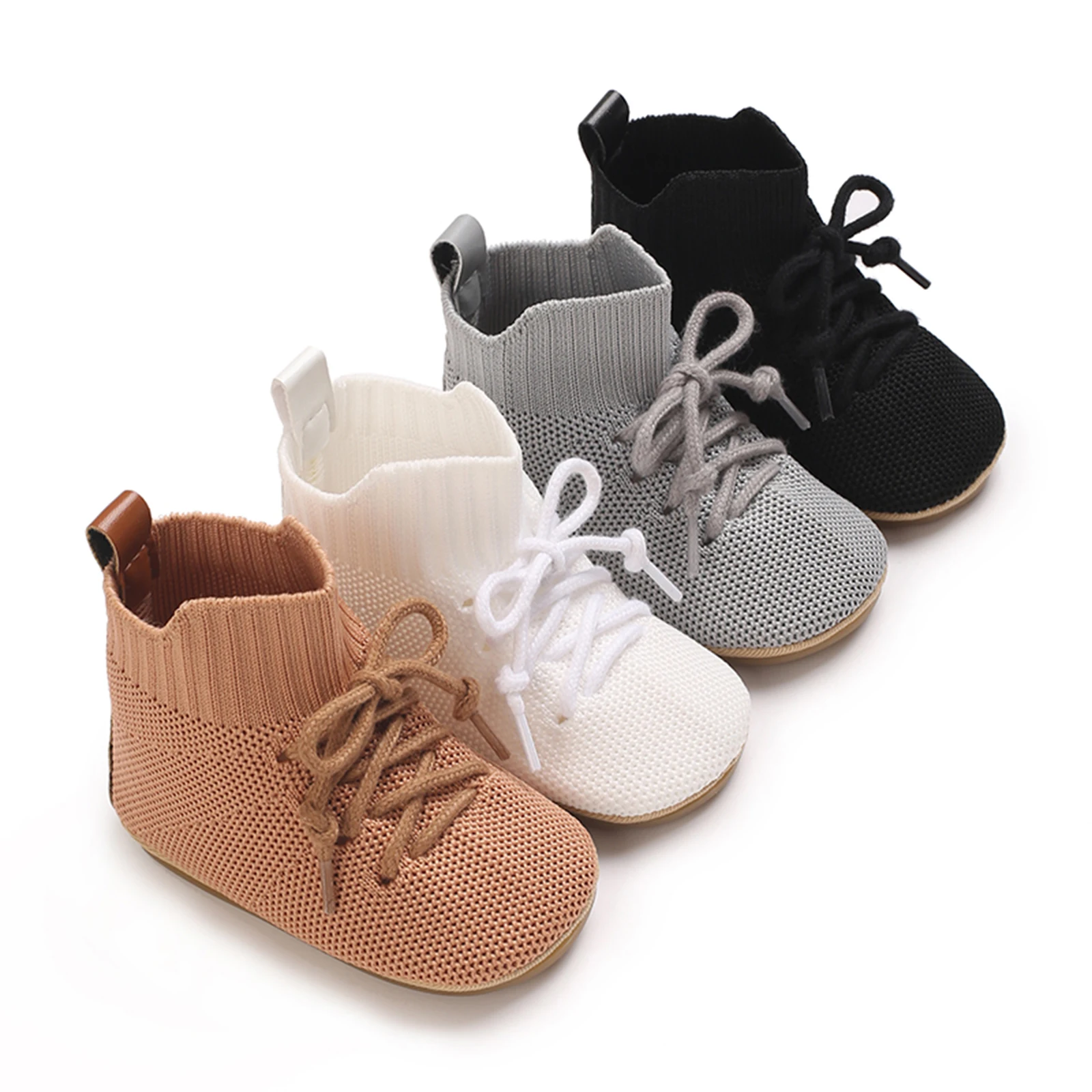 

Baby Boys Sneakers Soft Anti-Slip Sole High Tops Ankle Sneakers Moccasins Infant Newborn Prewalker First Walking Crib Shoes