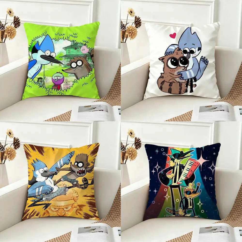R-Regular S-Show Double-sided Printed Square Decorative Cushion Cover for Sofa Living Room Home Decor