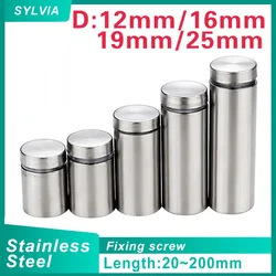 4/ 6pcs Glass Fasteners 12mm Stainless Steel Acrylic Advertisement Standoffs Pin Nails Billboard Fixing Screws Hardware