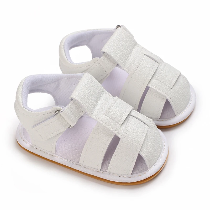 0-18M Newborn Baby Shoes Boys and Girls Summer PU Soft Rubber Sole Anti slip Baby First Step Walking Shoes Baby Sandals