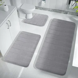 Super Absorbent Bath Mat Memory Foam Carpet Non-slip Bathroom Rug Bathtub Side Floor Rugs Shower Room Doormat Toilet Footpad