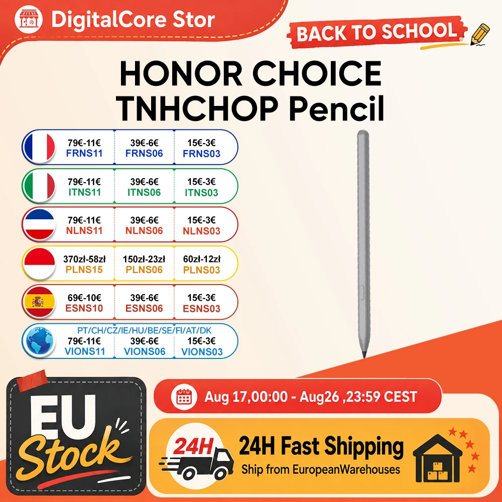Lápiz HONOR CHOICE TNHCHOP con 4096 Niveles de Sensibilidad a la Presión, Latencia Ultrabaja y Punta Anti-Error para HONOR Pad 9, Pad X9a y Pad 10