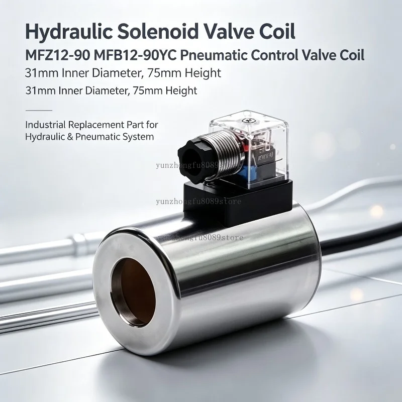 Hydraulic Solenoid Valve Coil MFZ12-90 MFB12-90YC, Pneumatic Control Valve Coil, 31mm Inner Diameter 75mm Height
