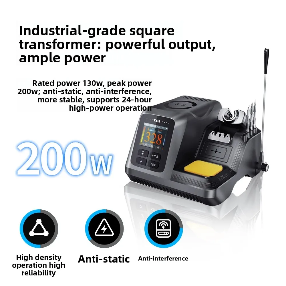 AIXUN 200W T413 Integrated Precision Soldering Station, Compatible T210/T245/T225 Handles for Fine Electronic Repair