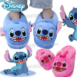 Disney Stitch Plush Slippers Anime Figure Cartoon Warm Cotton Shoes Thickened Non-slip Halloween Home Cosplay Christmas Gift