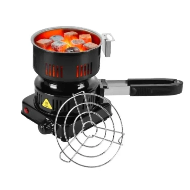 Electric Furnace Coconut Charcoal Starter Hot Plate Durable Faster Coal Burner 120V~ 600W Stainless Steel Grill and Rack