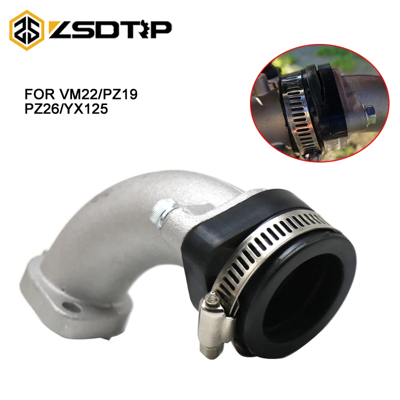 ZSDTRP Carburator Intake Pipe Manifold For Motorcycle VM22 PZ19 PZ26 YX125 Pit Dirt Bike ATV Quad