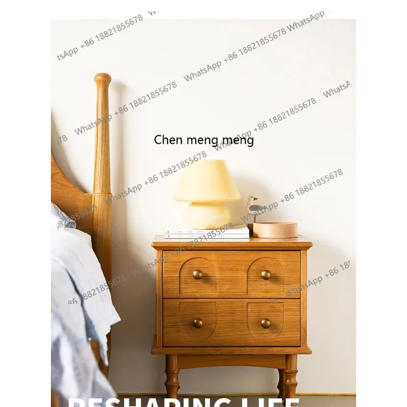 

Винтажная прикроватная тумбочка RH из массива тикового дерева, маленький ретро-органайзер для хранения в спальне