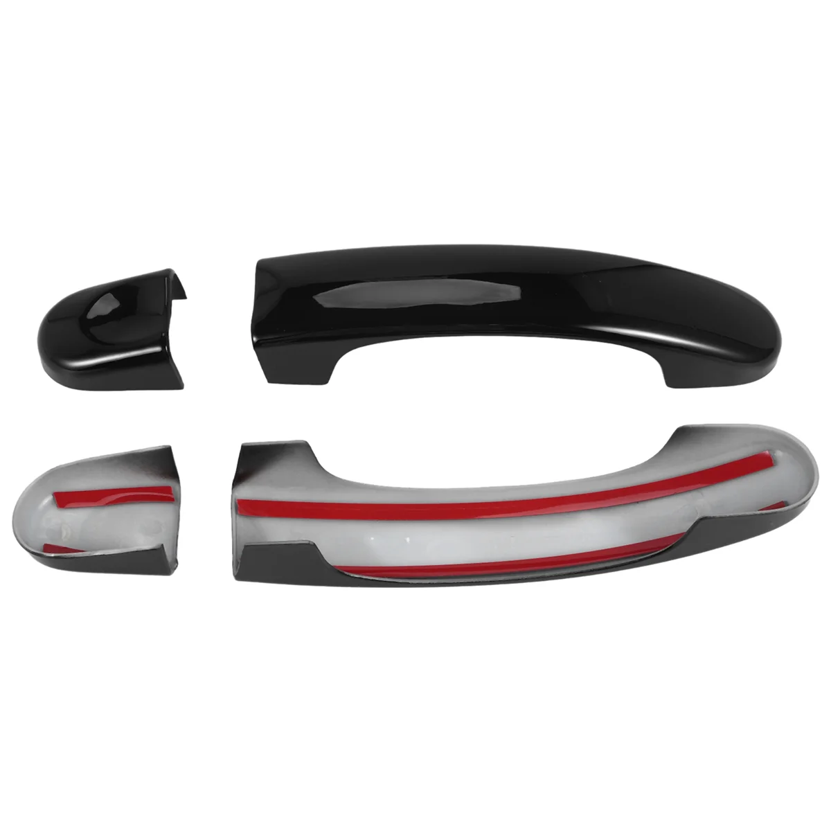 

N31R_8 шт. Набор хромированных накладок на дверные ручки из АБС-пластика для TRANSPORTER T5 T6 CADDY VAN 2003-2015, глянцевый черный