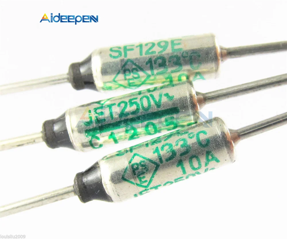 10PCS SF129E SEFUSE Cutoffs NEC Thermal Fuse 133 Celsius 133 Degree 10A 250V CF