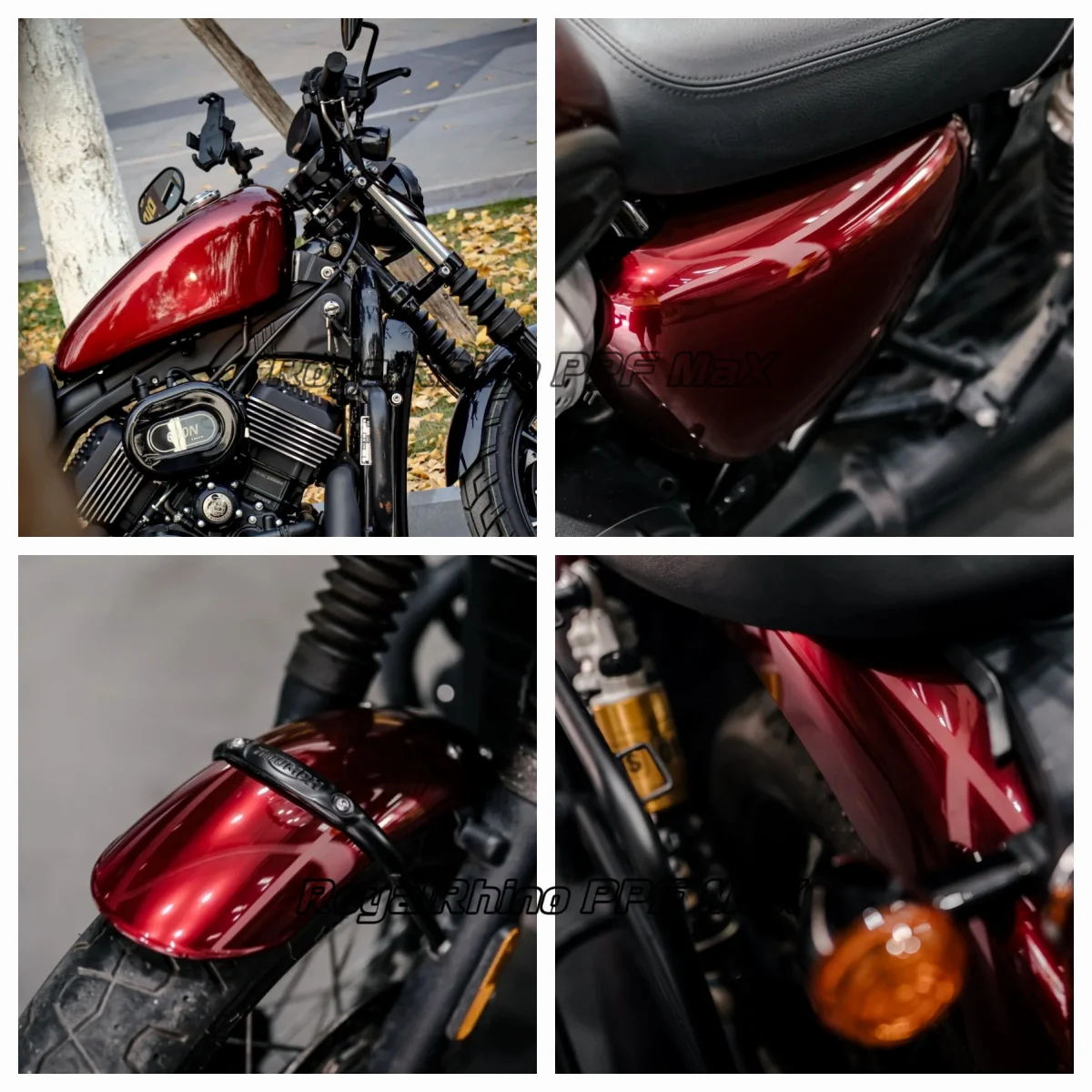 Hochglänzende, flüssige, metallische Drachenblut-Rot-Vinylfolie für Motorrad-Aufkleber, Abziehbilder, Auto-Zubehör, Wickelfolie – Detail 8