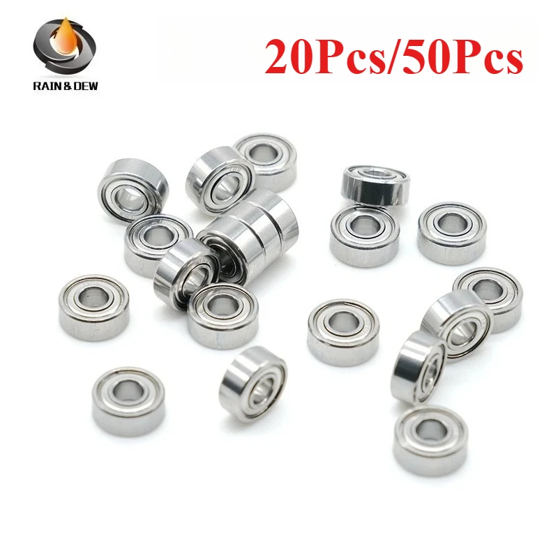 20P/50P Stainless Steel Ball Bearings 3X10X4mm Double-Sided Metal Shields 4X7X2.5mm 5X8X2.5mm 5X9X3mm 5X10X4mm 8X14X4mm