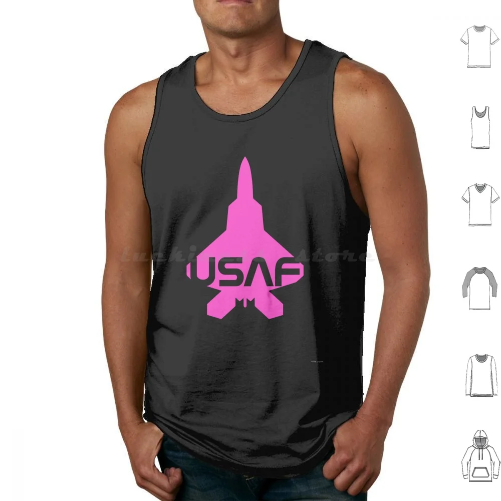 Usaf Pink Jet Fighter F22 Raprtor Style Tank Tops Vest Sleeveless Jet Fighter Military Aviation Airplane Plane Air