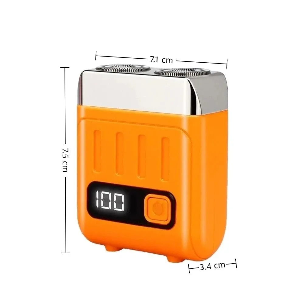 Mini Rasoio Elettrico Intelligente con Display Digitale, Doppio Anello a Rete, Ricaricabile USB, Utilizzo a Secco e Bagnato, Regolabarba Impermeabile e Lavabile