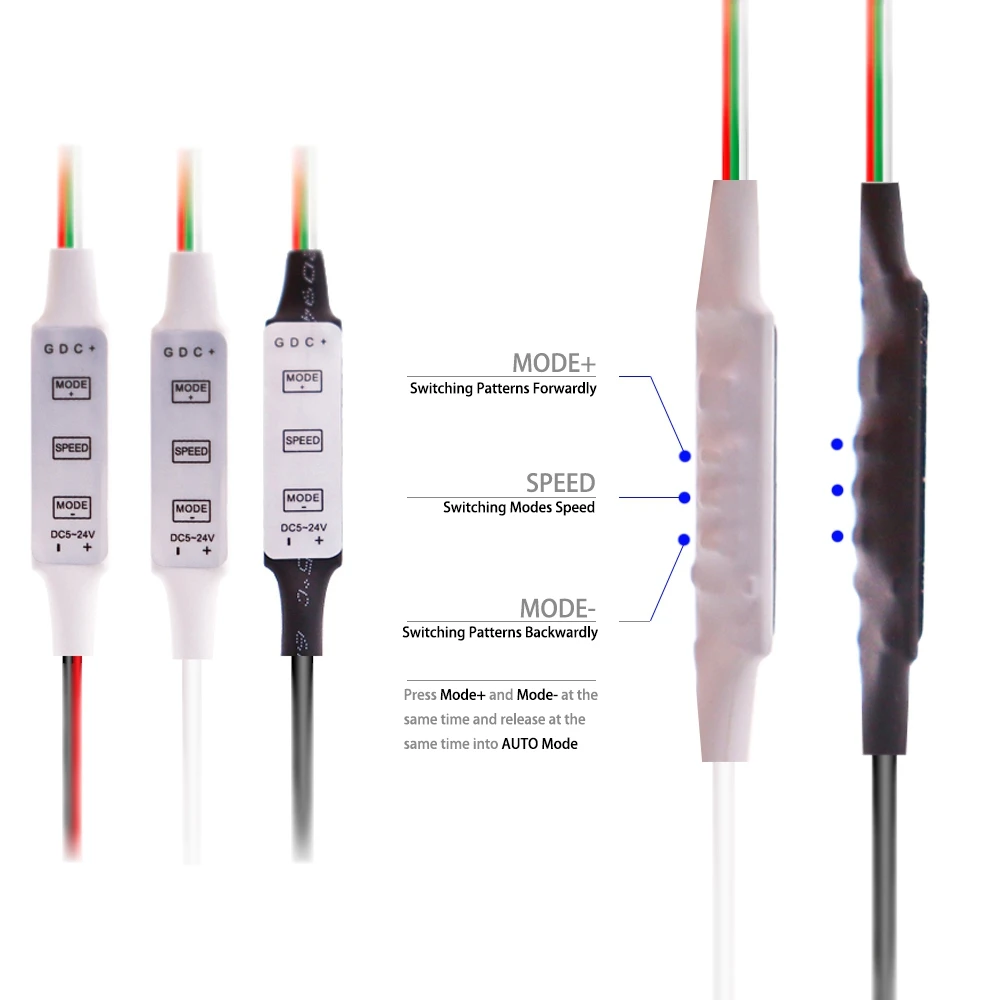 Mini WS2812B WS2811 LED Pixels Strip Light Controller 3Keys USB DC SP621E Music Bluetooth APP Control DC5V-24V