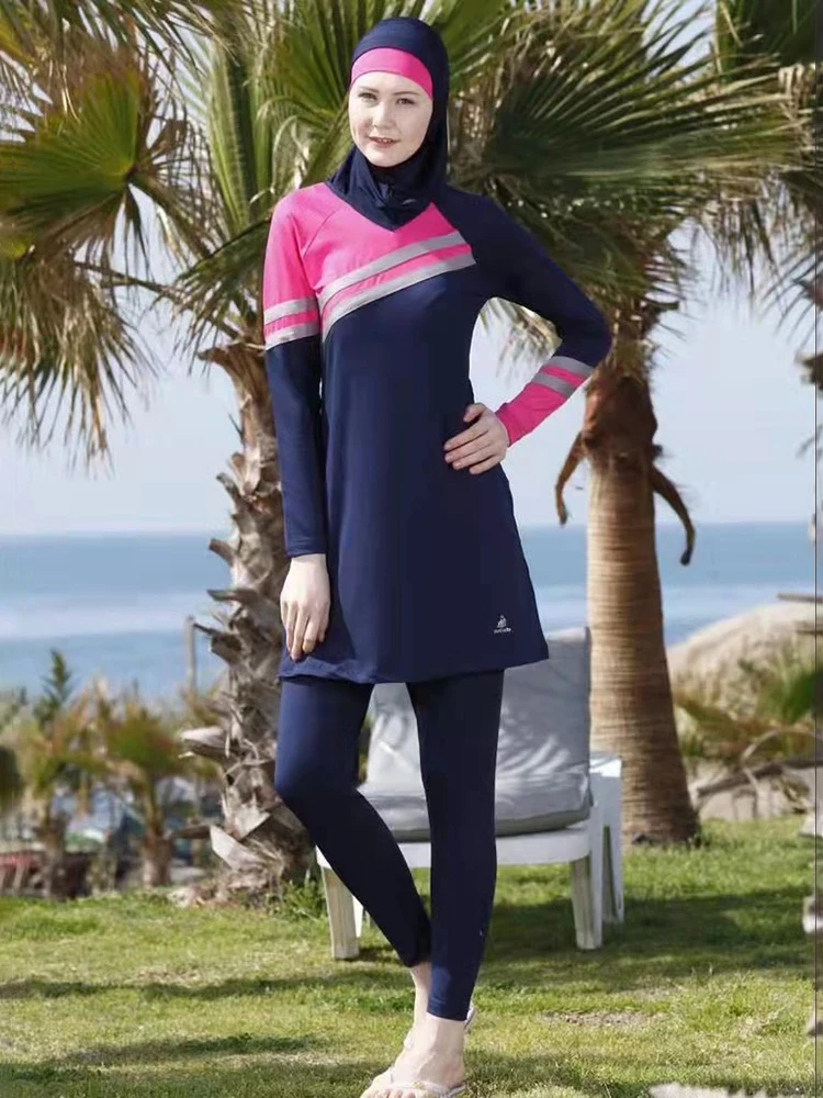 

Muslim Swimwear Women Modest Swimsuit Hijab Islamic Long Sleeve Burkini Cover Ups Swimming Suit Hijabs For Woman Bathing Swim