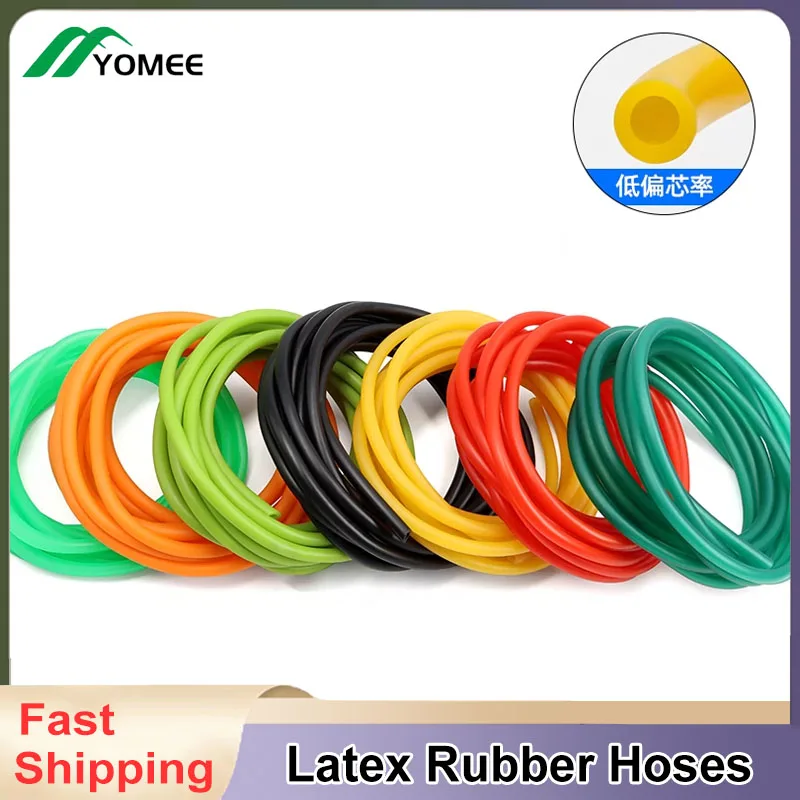 

1/2/3/5M Nature Latex Rubber Hoses 1.6 2 3 4 5 6 7 9 mm ID x OD High Resilient Elastic Surgical Medical Tube Slingshot Catapult