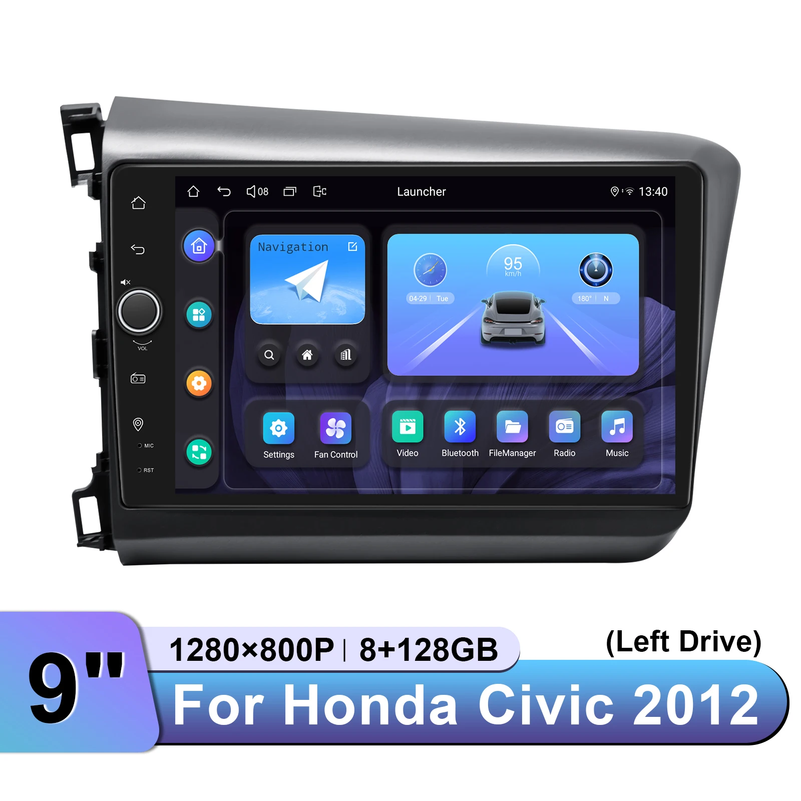 

Новая Автомобильная Мультимедийная система JOYING с левым приводом, 9 дюймов, стерео система, GPS-навигация для Honda Civic 2012-2015 с Carplay, Android, авто