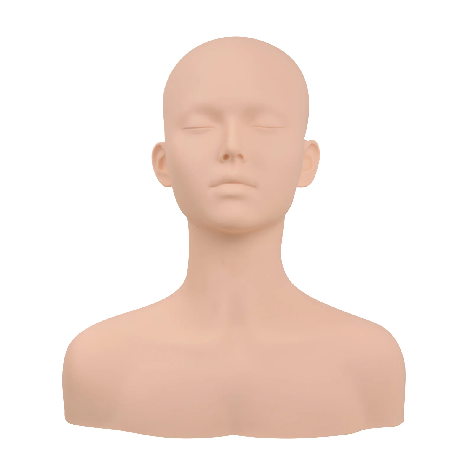 Mannequin Head with Shoulder for Makeup Practice Training Model for Eyelid Grafting Extension Massage Learning