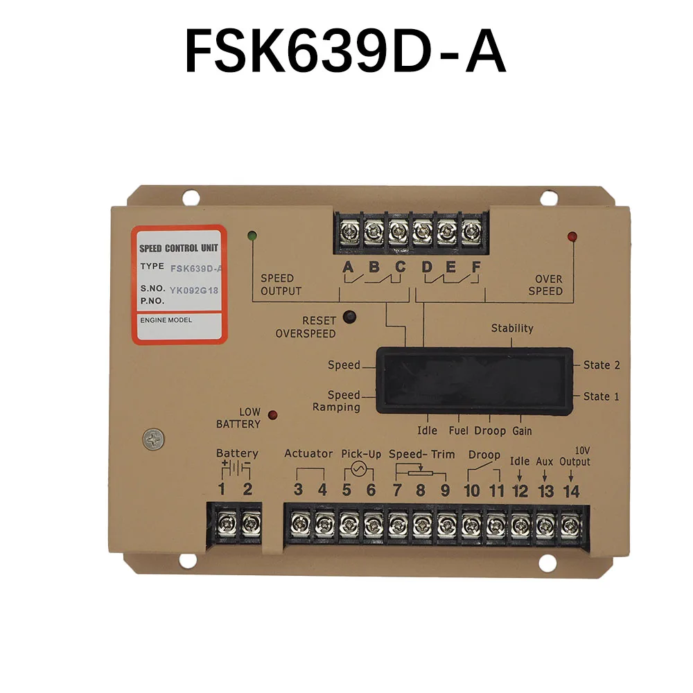 

FSK639D-A Заводская цена Качество Электронный блок управления скоростью Регулятор Английская версия запасных частей дизельного генератора FSK639D