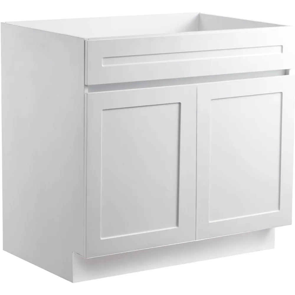 White Shaker Sink Base Cabinet 36x24x34.5 Unassembled Soft Close Door Adjustable Shelf Home Office
