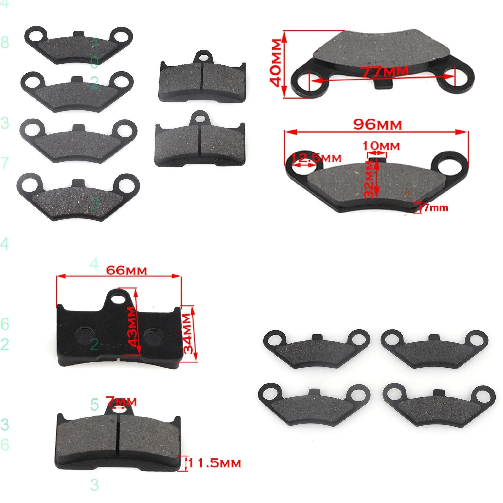 Moto CF500 500CC CF188 CF600 600CC CF196 X5 X6 X8 ATV UTV Motorcycle Front Rear Brake Pads