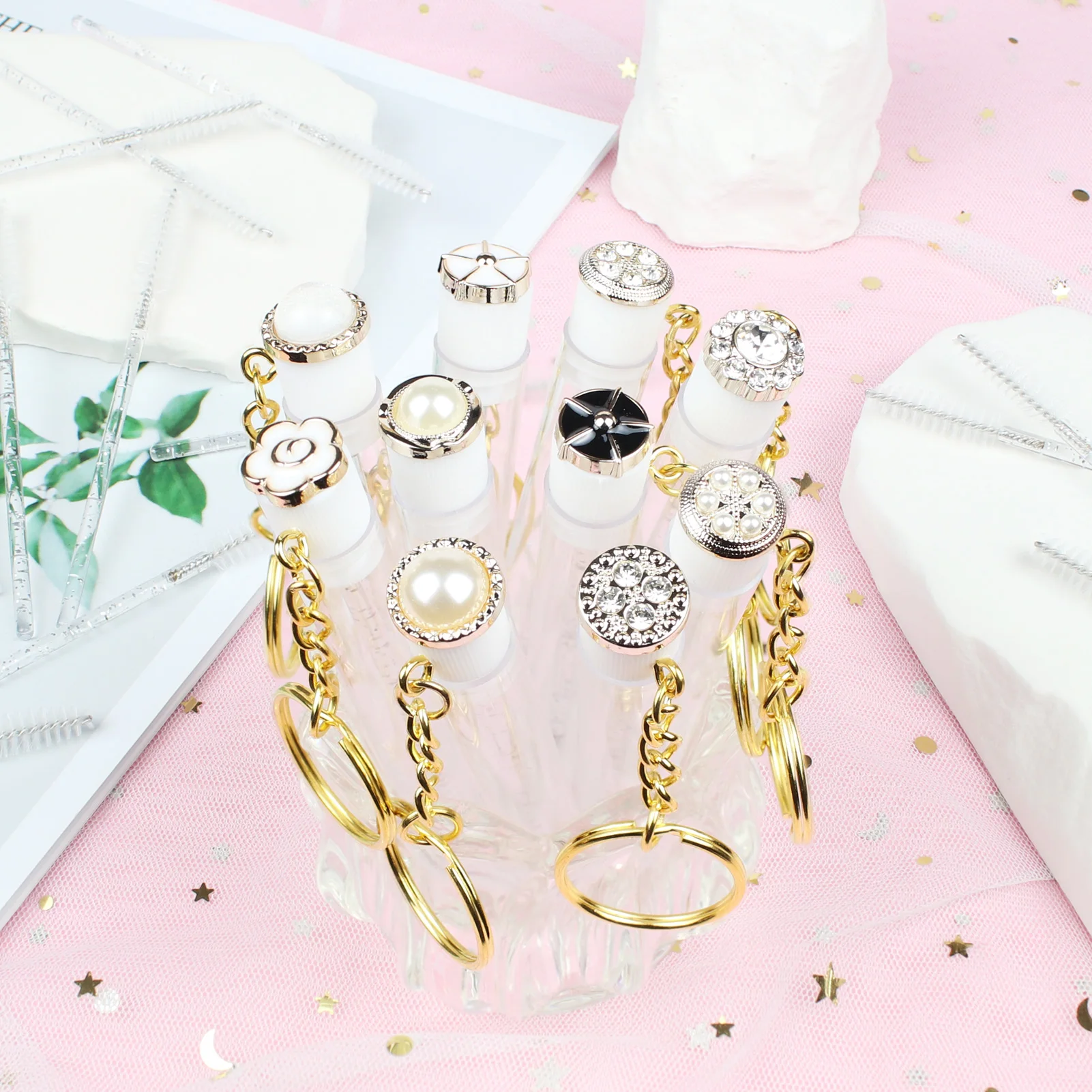 10 قطعة عصي الماسكارا أنبوب قابلة لإعادة الاستخدام لاش Spoolies الكمثرى الماس أنبوب مع المفاتيح رمش فرشاة أنابيب Spoolies لاش تمديد #1