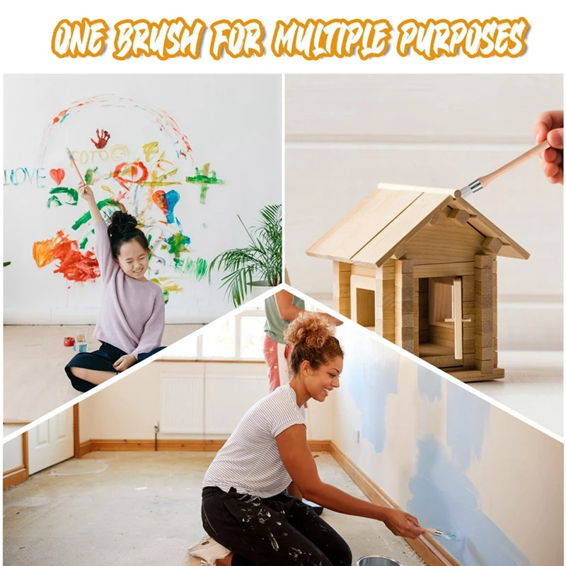 12Pcs Trim Painting Tool Edge Clean Painting Tool Corner Paint Brush Round Small Paint Brushes Thin Trim Brush Durable
