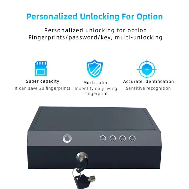 Fingerprint Combination Box Thickened Cold Rolled Steel Burglarproof 6 Digit Password Biometric Safes for Cabinet