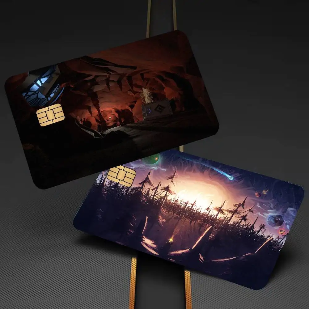 Adventure Game Outer Wilds Fashion Matte Gold Silver Black Matte Film Skin Sticker Tape For Bank Credit Debit Card