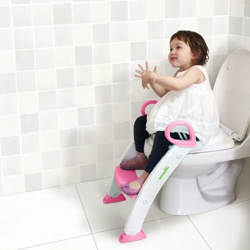 女の子 男の子 トレーニングトイレはしご ソフトクッションシート付き 折りたたみ式幼児用トイレトレーニングシート