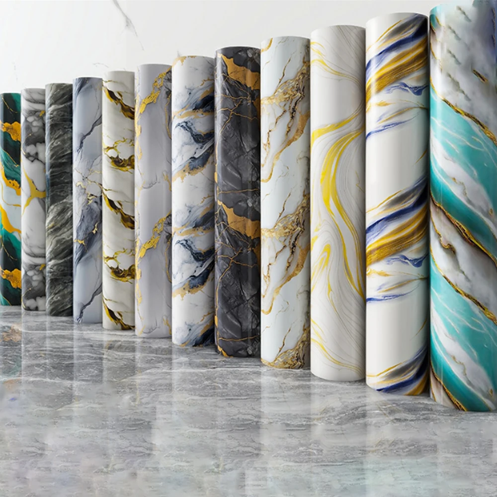 

40cm New Marble Kitchen Oil-proof Wall Stickers Self-adhesive Stain-resistant High Temperature Kitchen Wallpaper Home Decorative