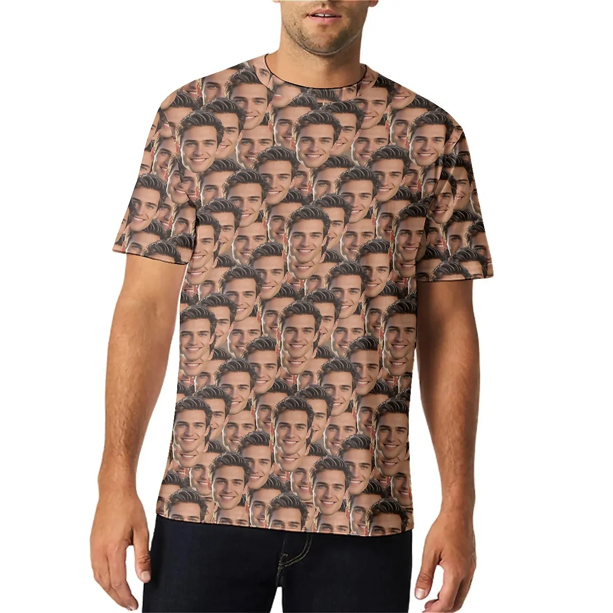 Personalized Men T Shirt Custom Face Pet Logo Photo Print DIY Design Casual Unisex T-shirts Summer Tops