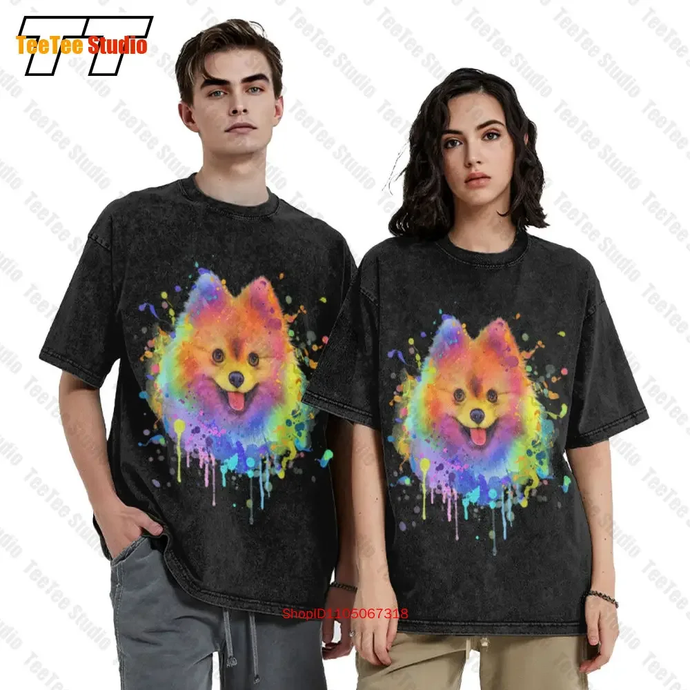 Art Pomeranian Cute Doggy Dog Lover Vintage Unisex T-Shirt L0E0