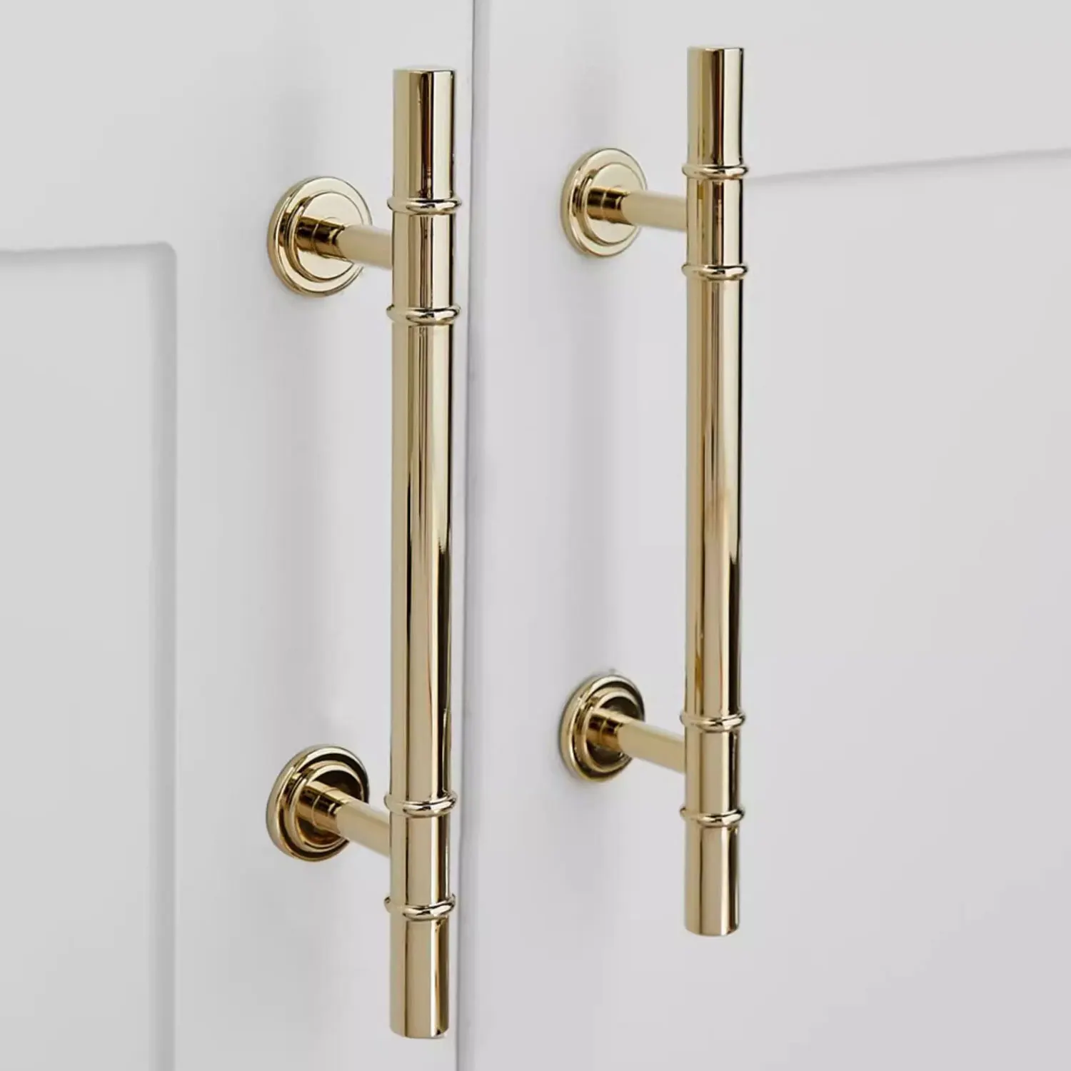 Solid Brass Cabinet Handles Bright Chrome T shaped Drawer Knobs Silver Bookcase Wardrobe Pulls Light Luxury Furniture Hardware