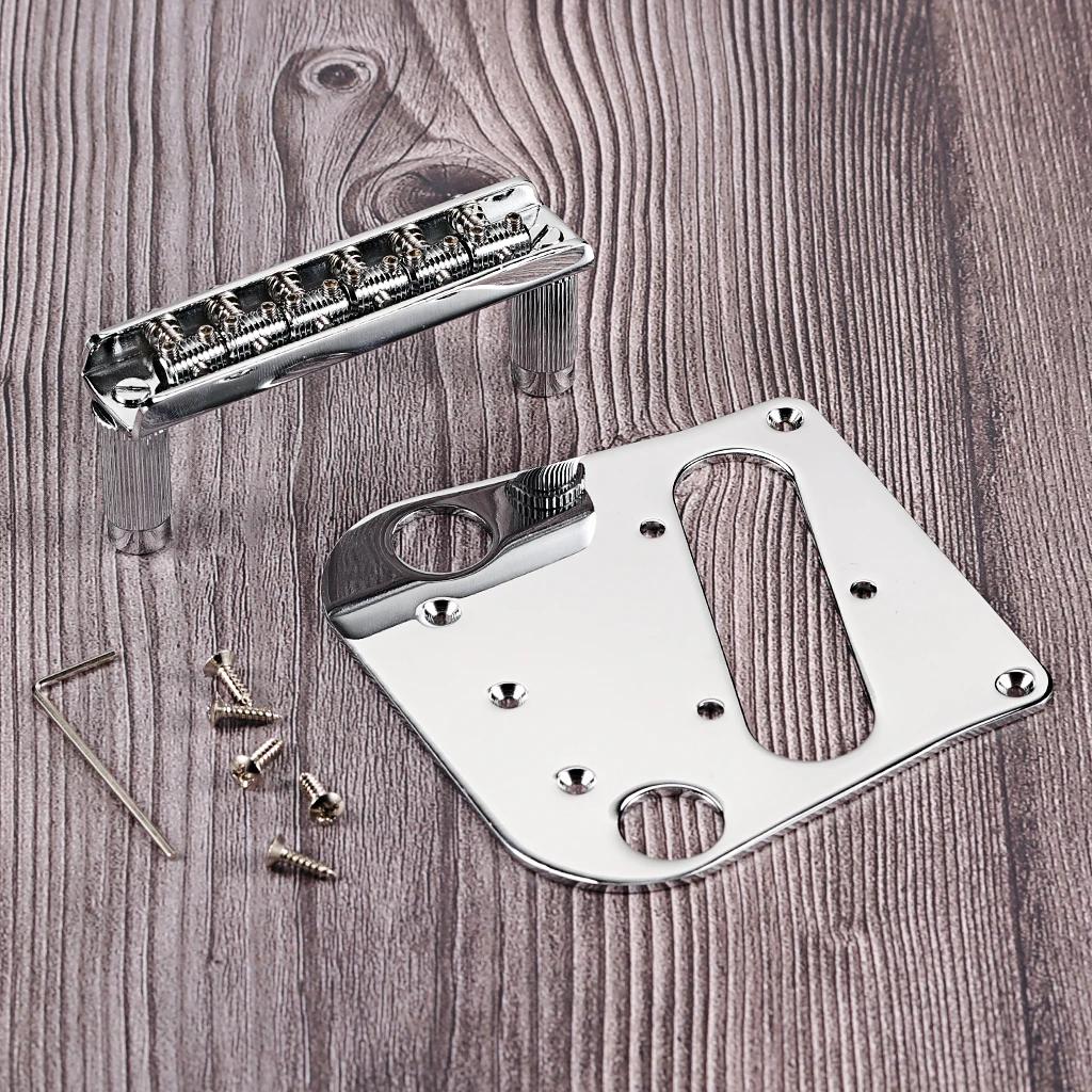 

Комплект обновления гитарного моста для bigsby B5 B50, хромированный 6-седельный мост и стабилизаторная пластина для повышения стабильности и сустания